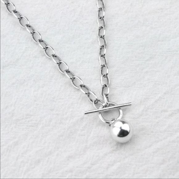 TOGGLE 925 STERLING SILVER LINK NECKLACE, NICE NECKLACE, CUTE NECKLACE - Picture 6 of 7